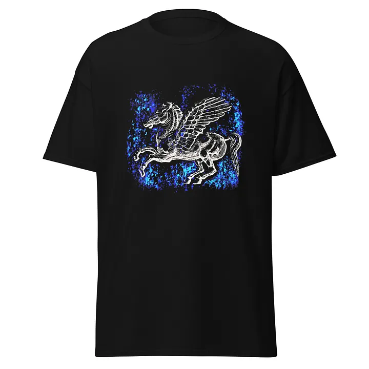 Winged Pegasus Star Shower Greek mythology, Black T-Shirt product image (1)