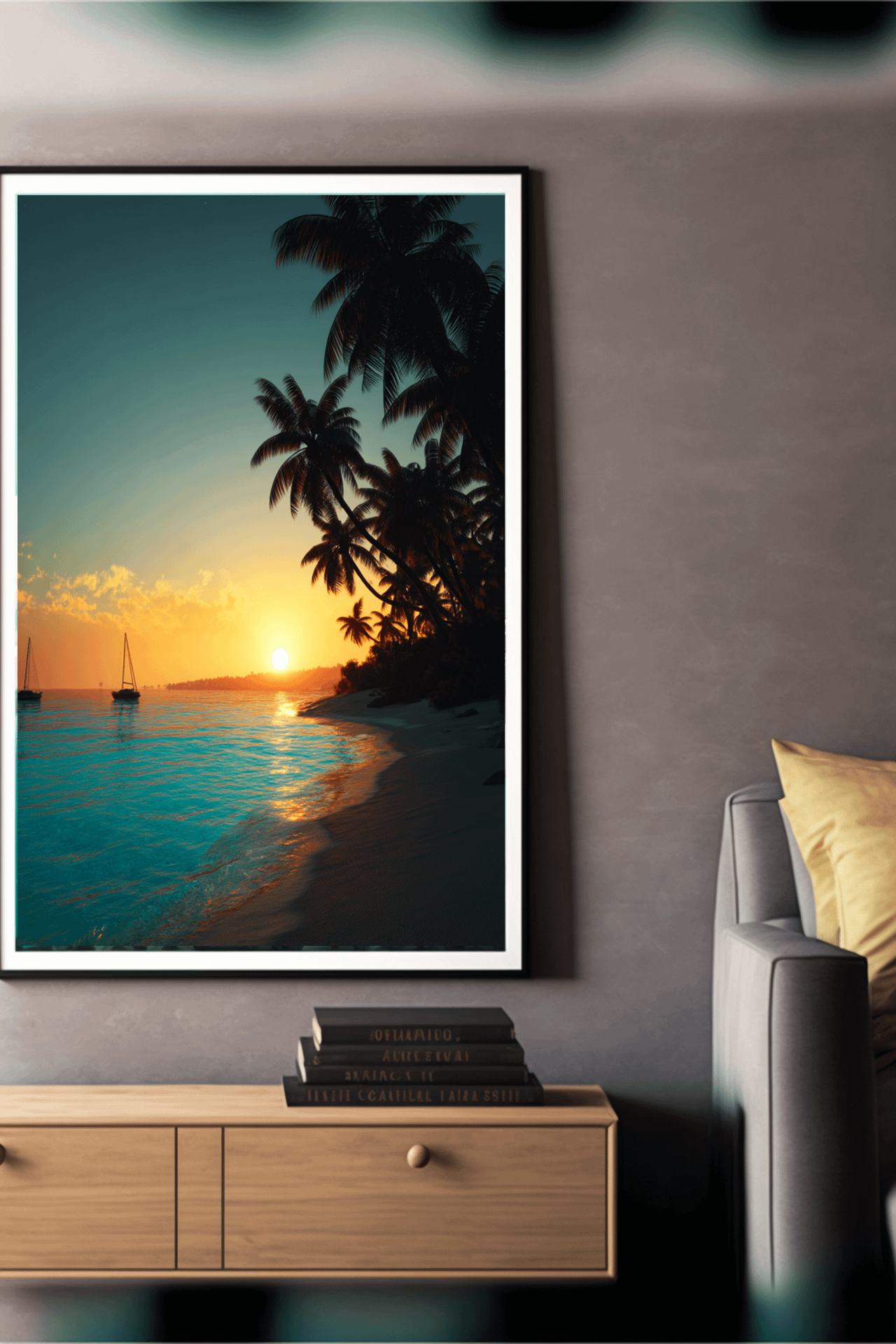 Golden Hour Shores Matte Unframed Wall Art Paper Canvas product image (18)