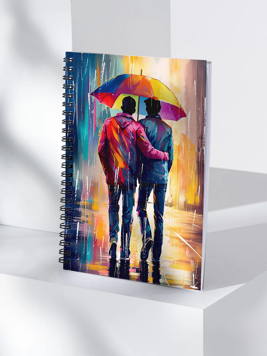 Gay Love In The Rain – Romantic Spiral Notebook product image (4)