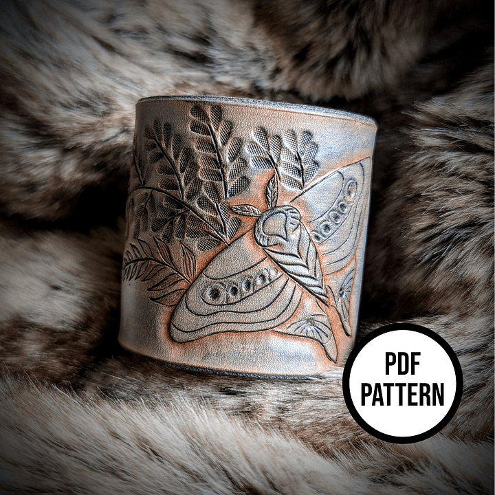 Moth Leather Cuff Pattern - Ellie Everyday Cosplay - PDF Pattern for Leatherwork product image (1)