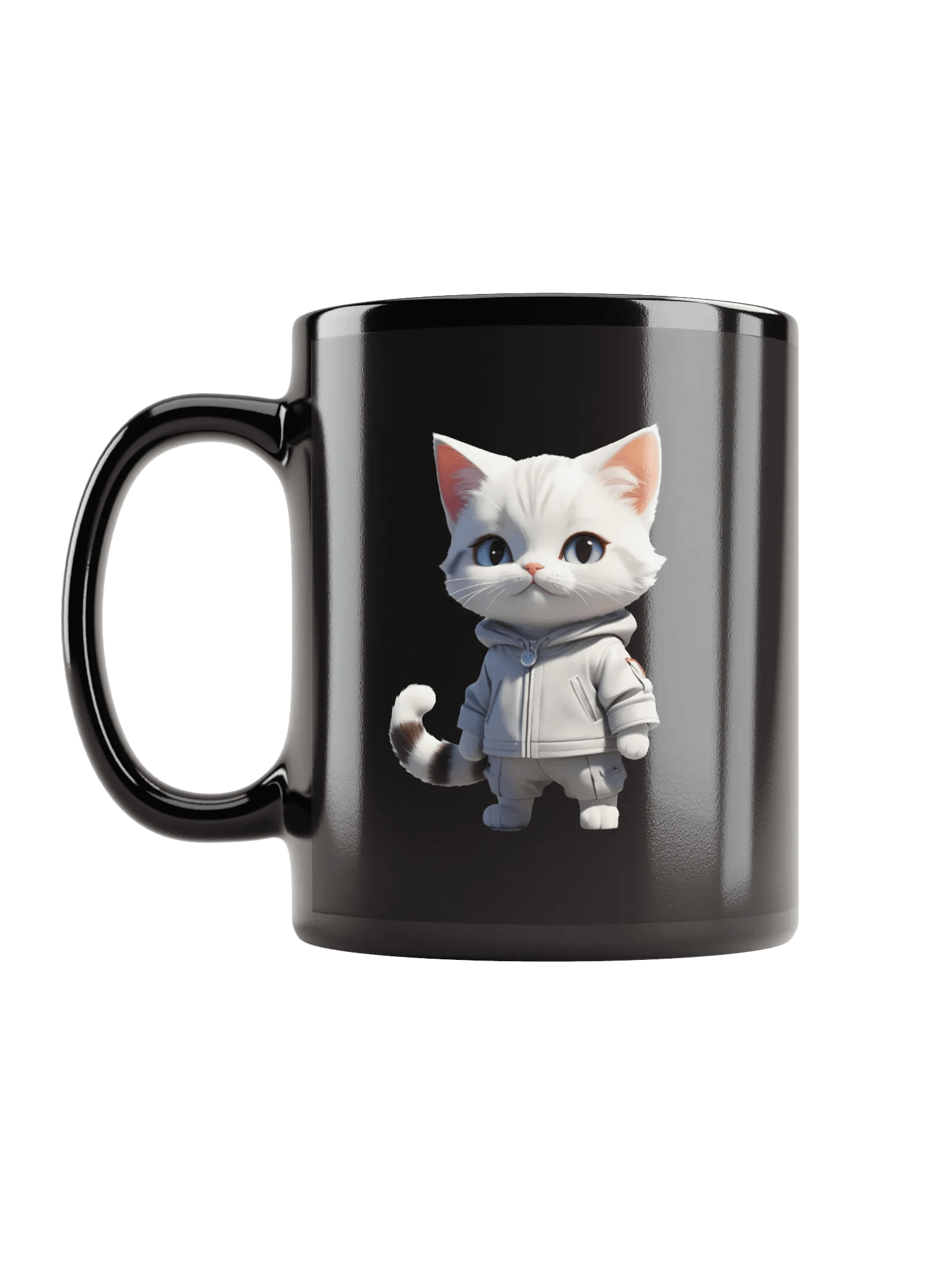 Cute Cartoon Kitty Black Mug product image (6)