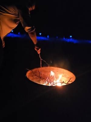 Backyard fire last night with Bruncle Austin. 🔥 😁 🤣 #firepit #bigburp #relaxing #backyard #Michigan 