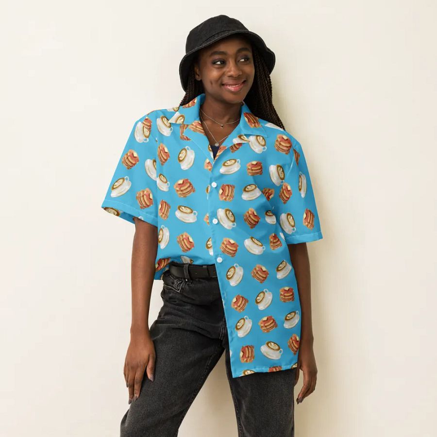 Breakfast Tea Time Coffee Cafe Latte Pancake Hawaiian Shirt product image (6)