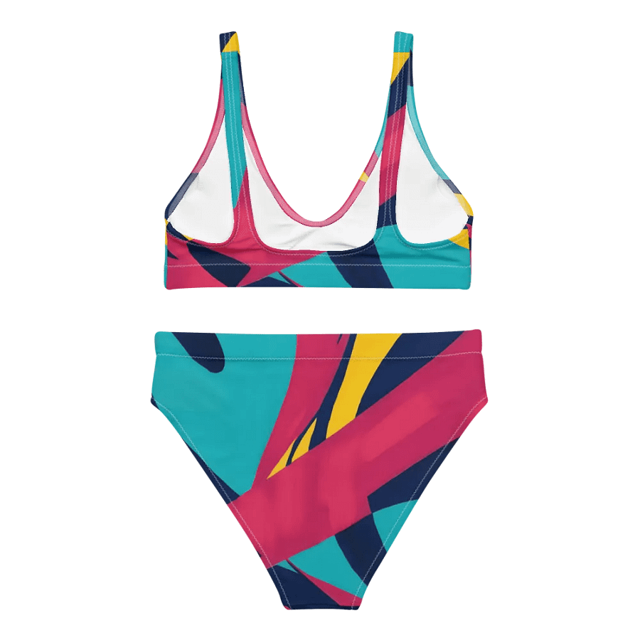 Abstract Lithographic Pattern Design High Waisted Bikini - V10 product image (4)