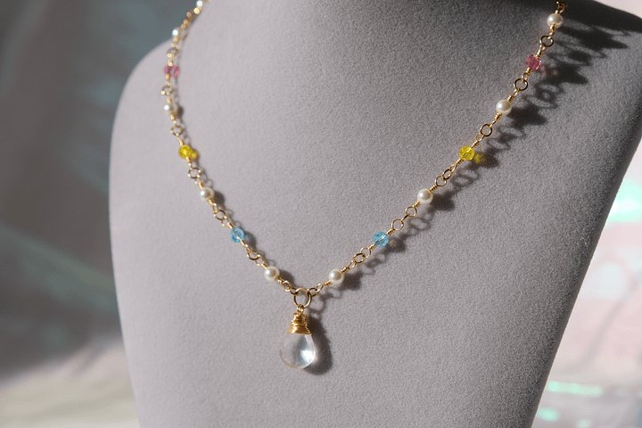 Pan pride - Rose quartz pendant necklace product image (2)