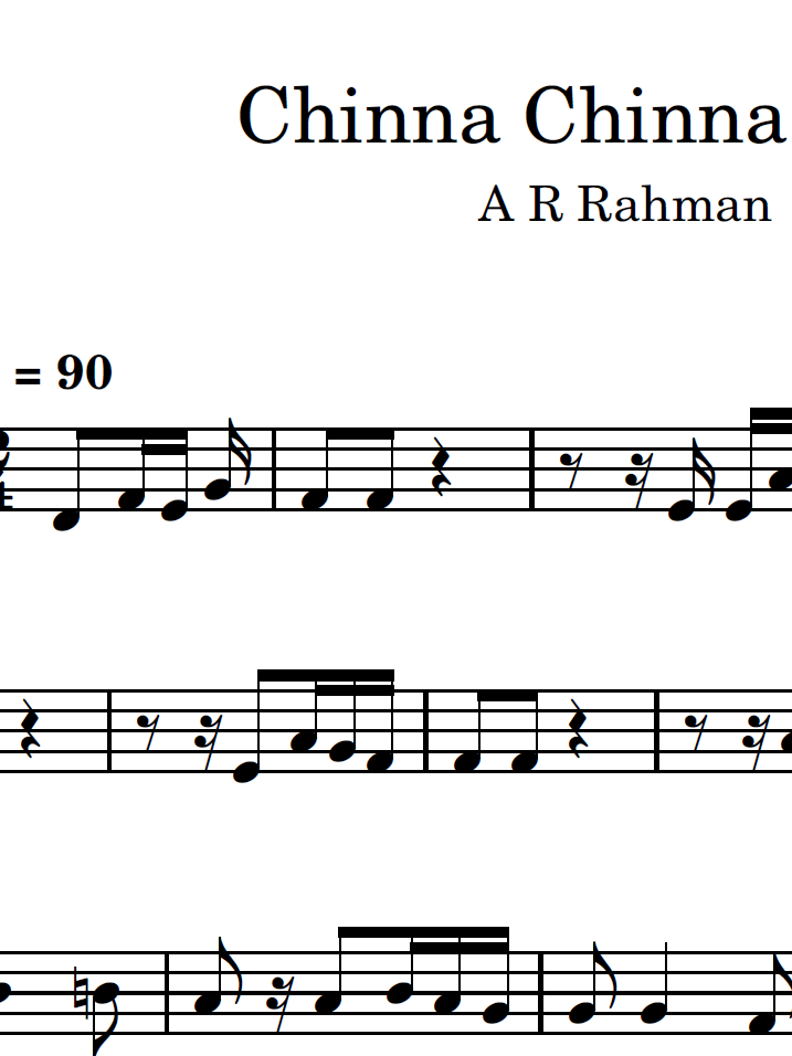 Sheet Music of Chinna Chinna Asai product image (2)