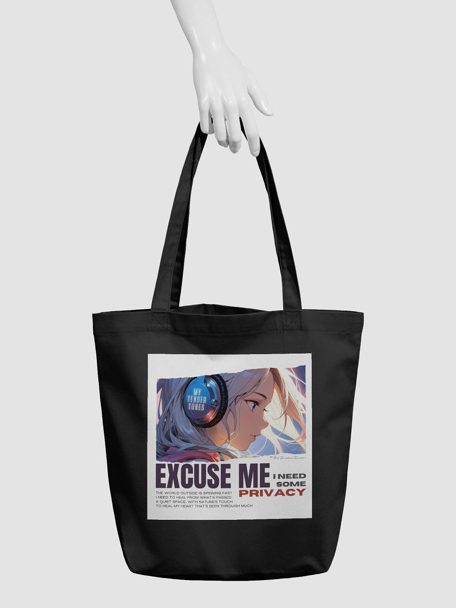 EXCUSE ME, I NEED SOME PRIVACY - Original Artwork with Lyric Highlights. Organic Cotton Tote Bag product image (3)