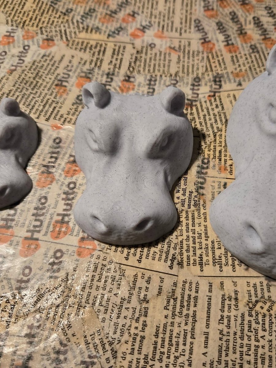 Small Laying Hippo Head - 3D Printed product image (3)