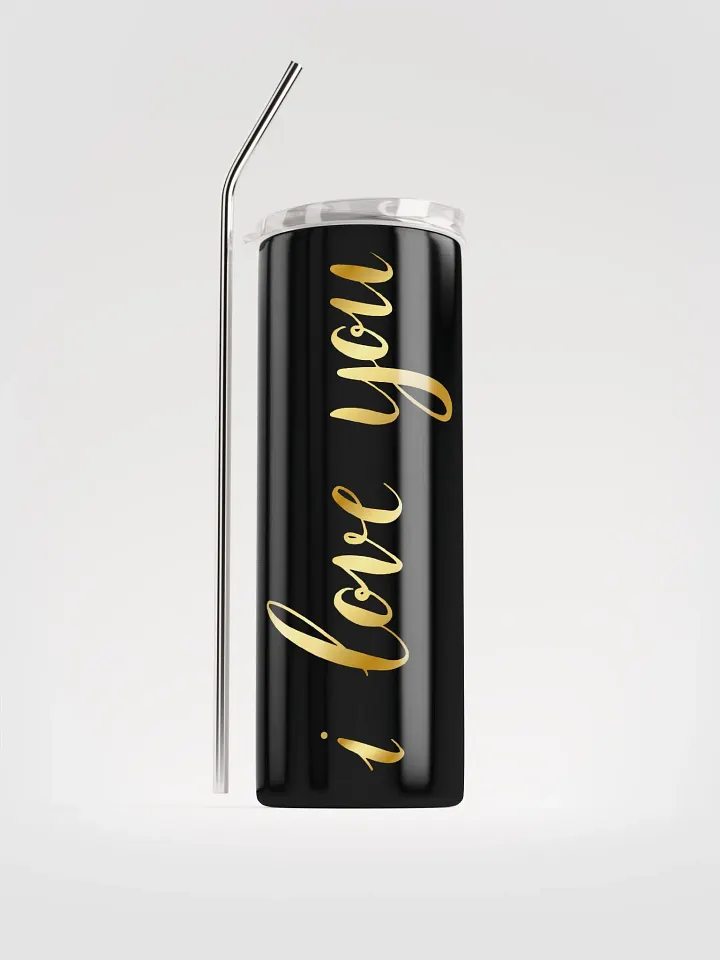 Golden 'I Love You' Stainless Steel Tumbler: Share Love in Every Sip product image (1)
