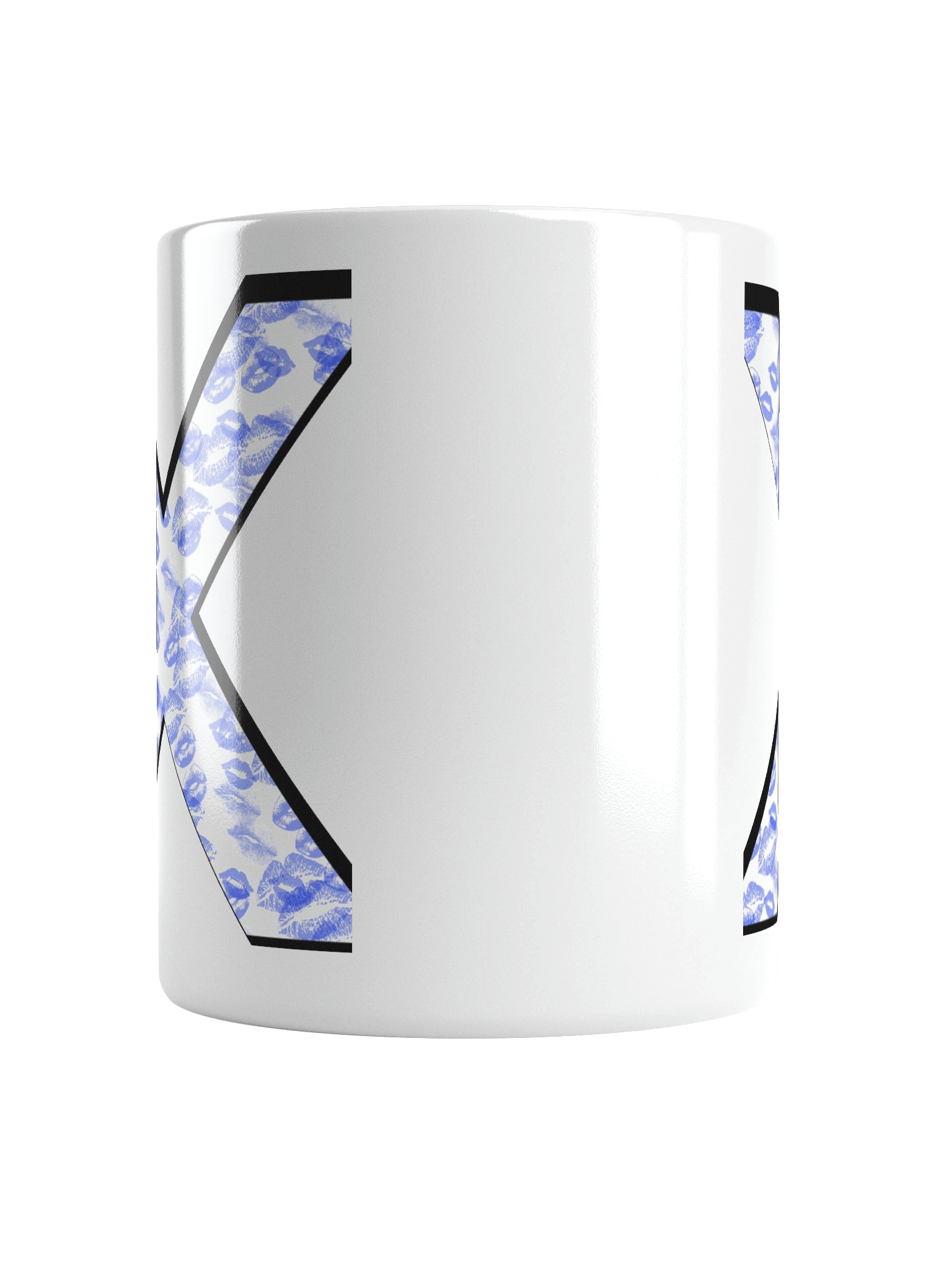 White X Blue Lipstick Kisses | Glossy White Mug product image (13)