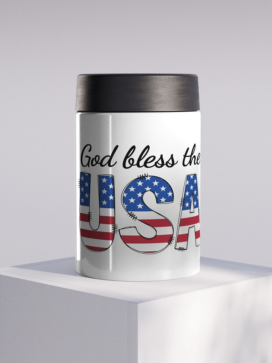 God Bless The USA Stainless Steel Koozie product image (1)