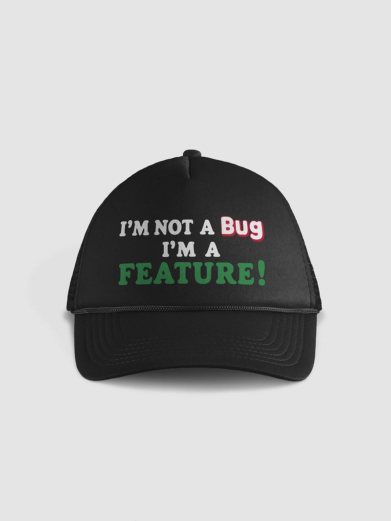 Feature-Driven Trucker Hat: Own Your Code with Style!"