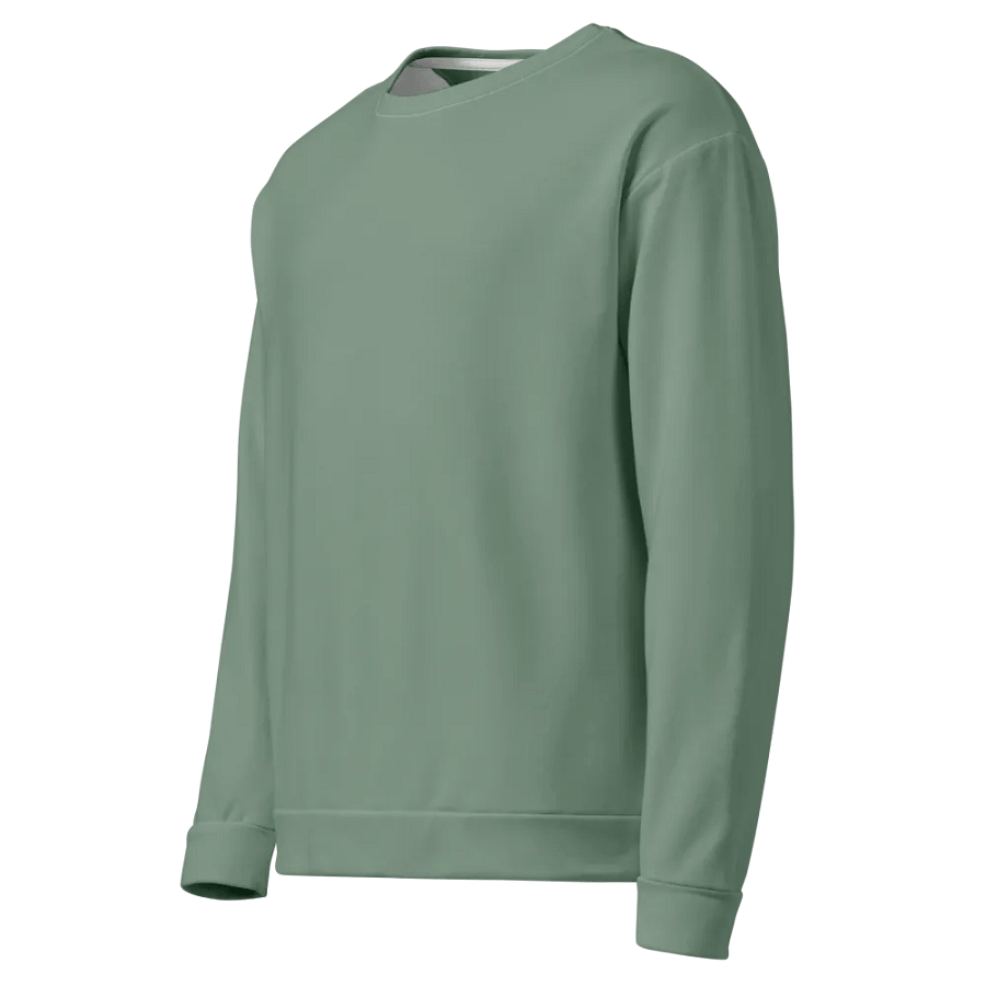 Plain Medium Sage Green Soft Summer Unisex Recycled Polyester Heavyweight Premium Sweatshirt by Treasure Pie product image (5)