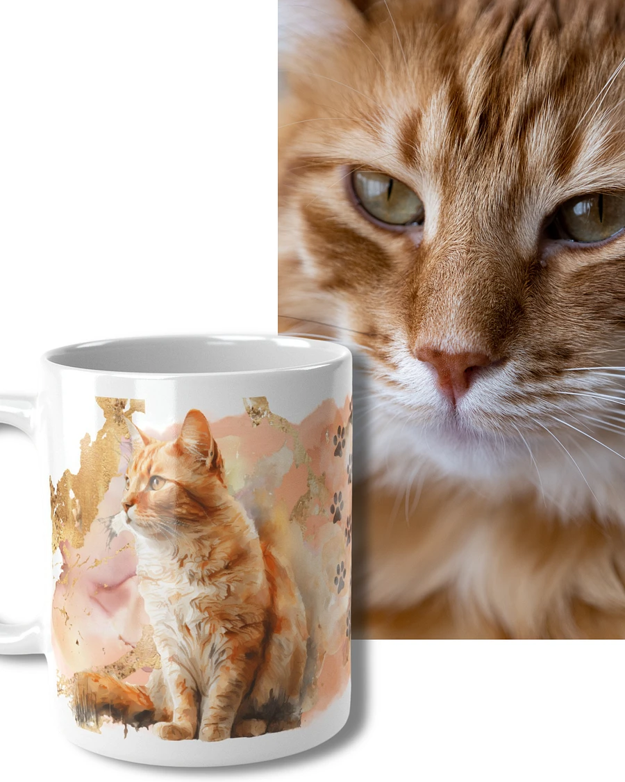 Orange Fluff Cat Watercolor Style Mug product image (1)