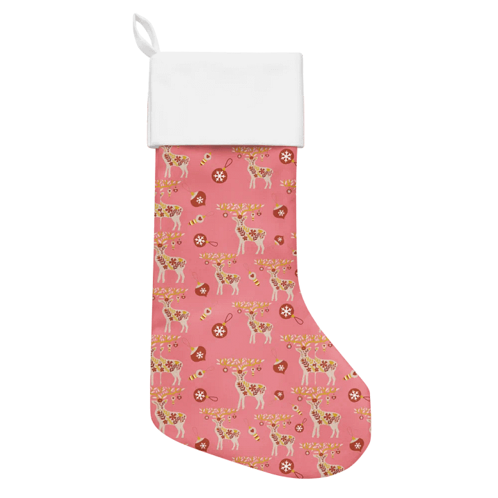 Deer & Ornament Stocking - Red product image (1)