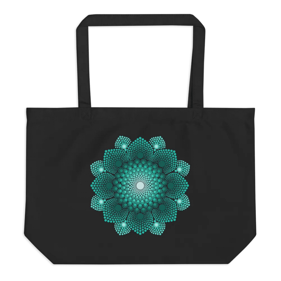 Turquoise Dot Mandala Organic Cotton Tote Bag product image (5)