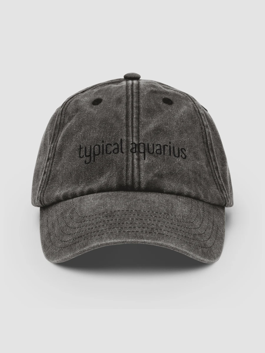 Typical Aquarius Black on Black Vintage Wash Dad Hat product image (1)