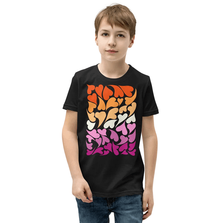 Nestled PRIDE Lesbian T-shirt (Youth) product image (1)