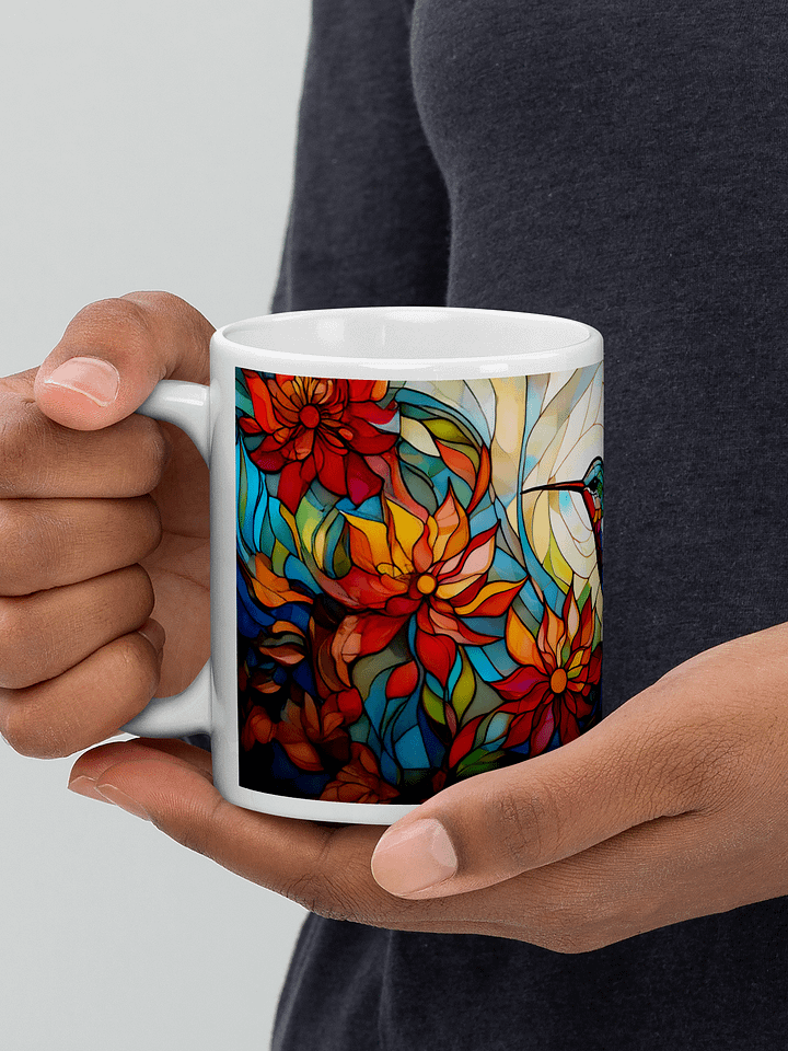 Hummingbird Mug Stained Glass Floral product image (2)