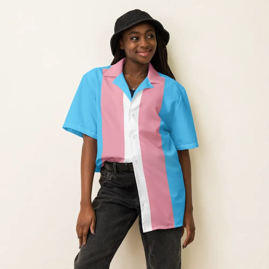 Trans Pride Flag - All-Over Hawaiian Shirt product image (3)