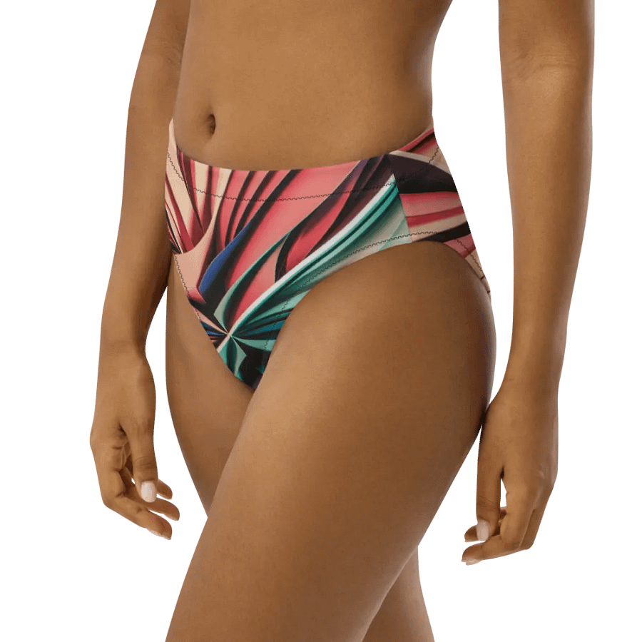 TDS Music Recycled High Waisted Bikini Bottom in Abstract Colors (XS-3XL) product image (11)
