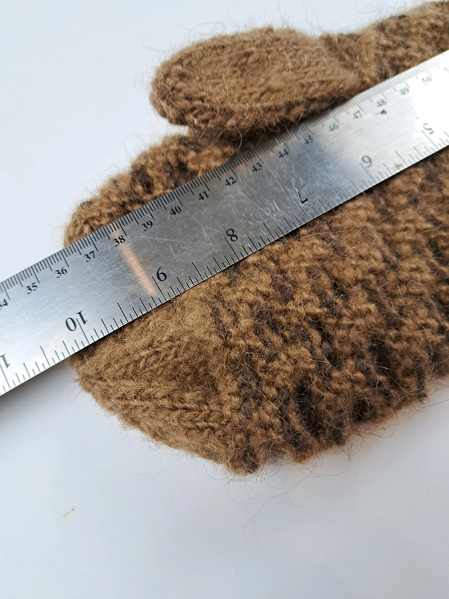 Hand Made Wool Newfie Mittens - Large - Honeycomb Pattern product image (3)