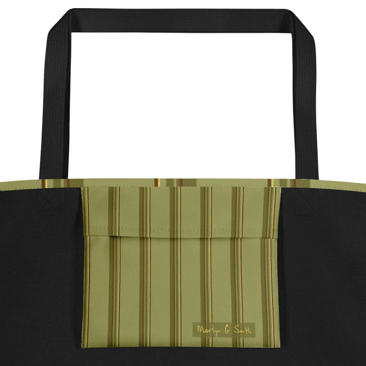 Simple Green Stripes on Large Tote Bag product image (2)
