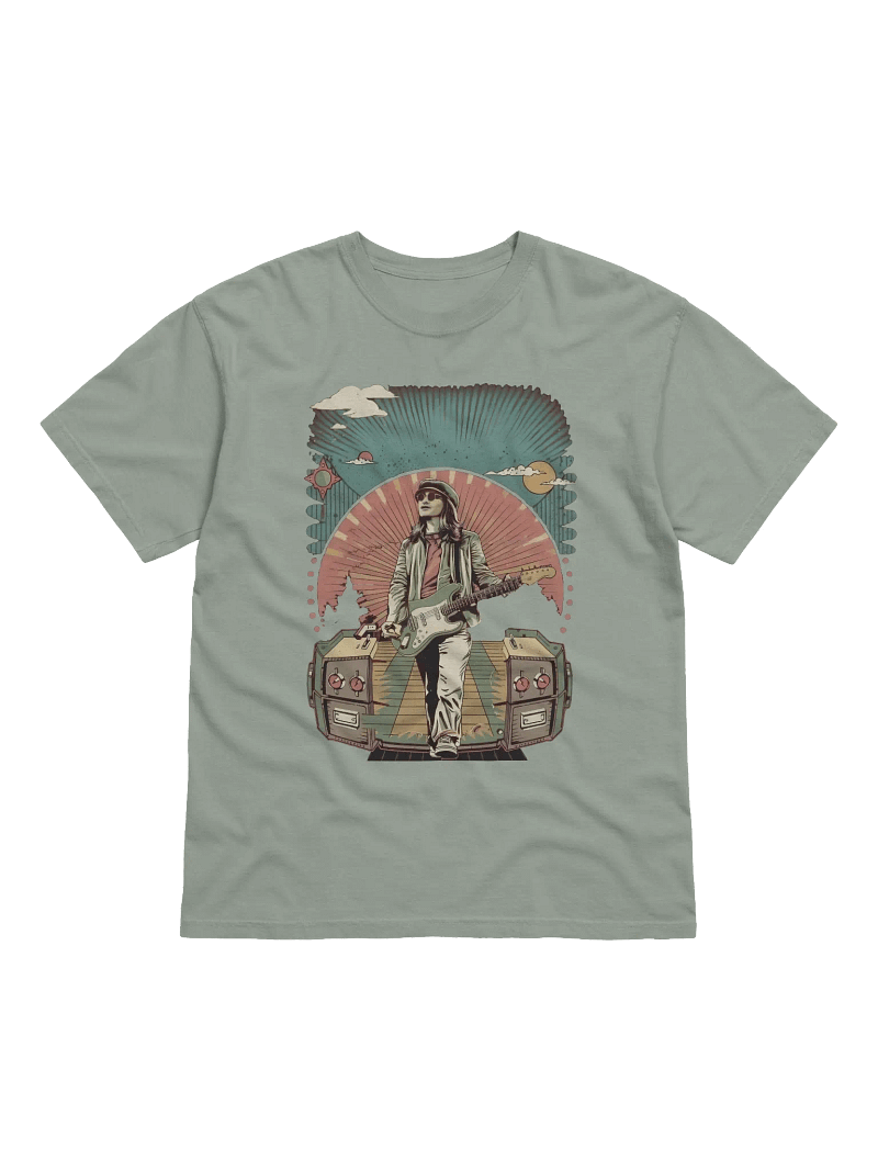 Vintage 70's Style Guitarist Unisex Soft T-Shirt