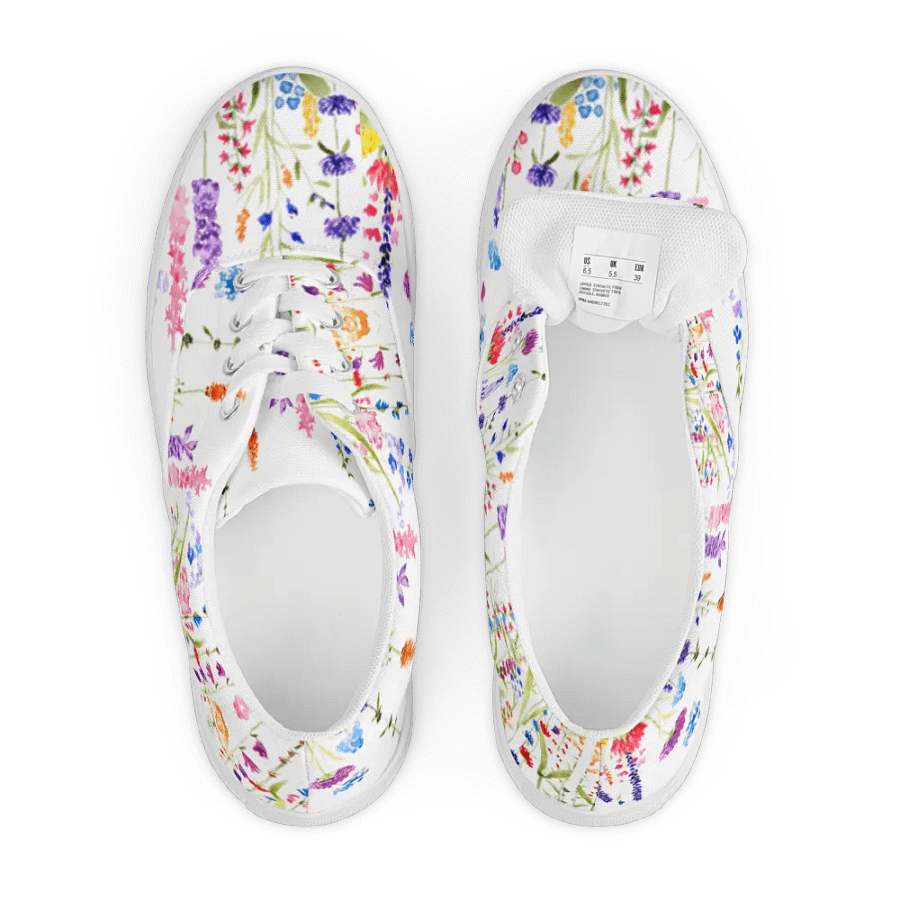 Spring Flowers Women's Lace-Up Canvas Shoes product image (5)