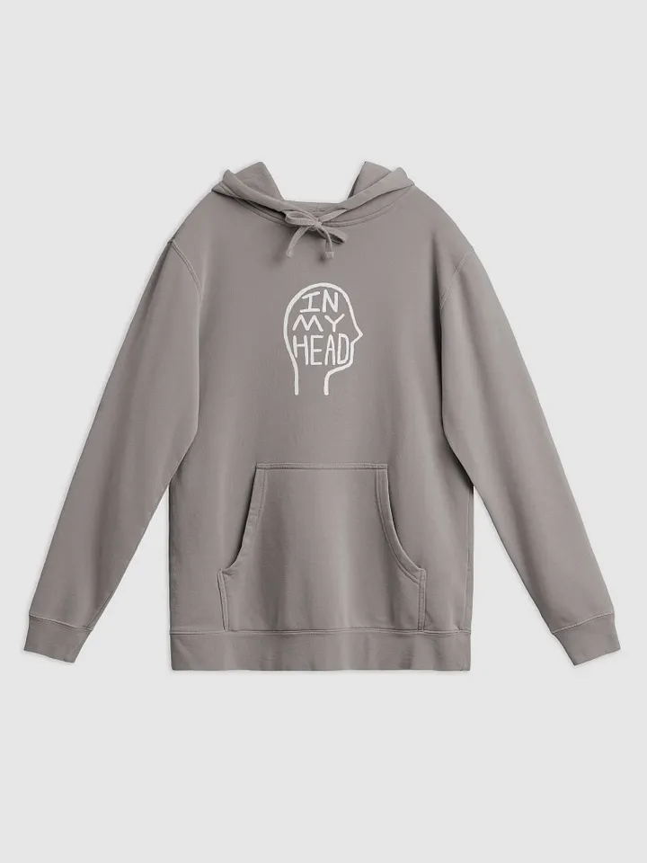 In My Head (white) printed pigment hoodie product image (1)