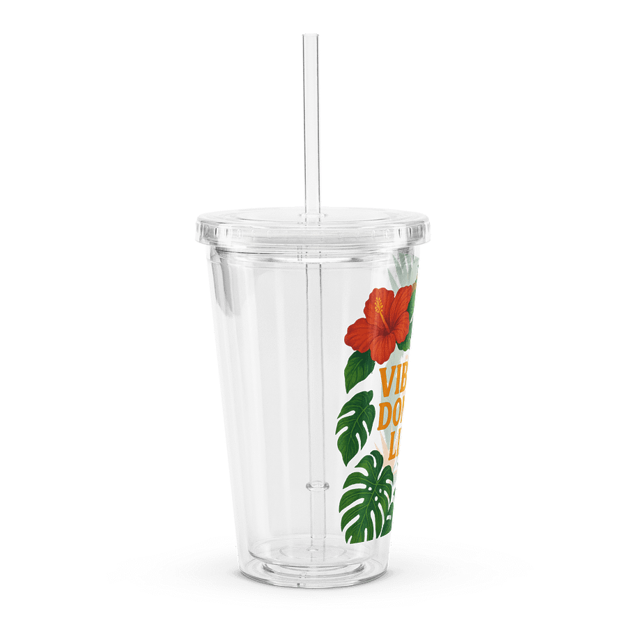 Vibes Don’t Lie” 16 oz Clear Tumbler – Double Wall, Bold Energy product image (3)