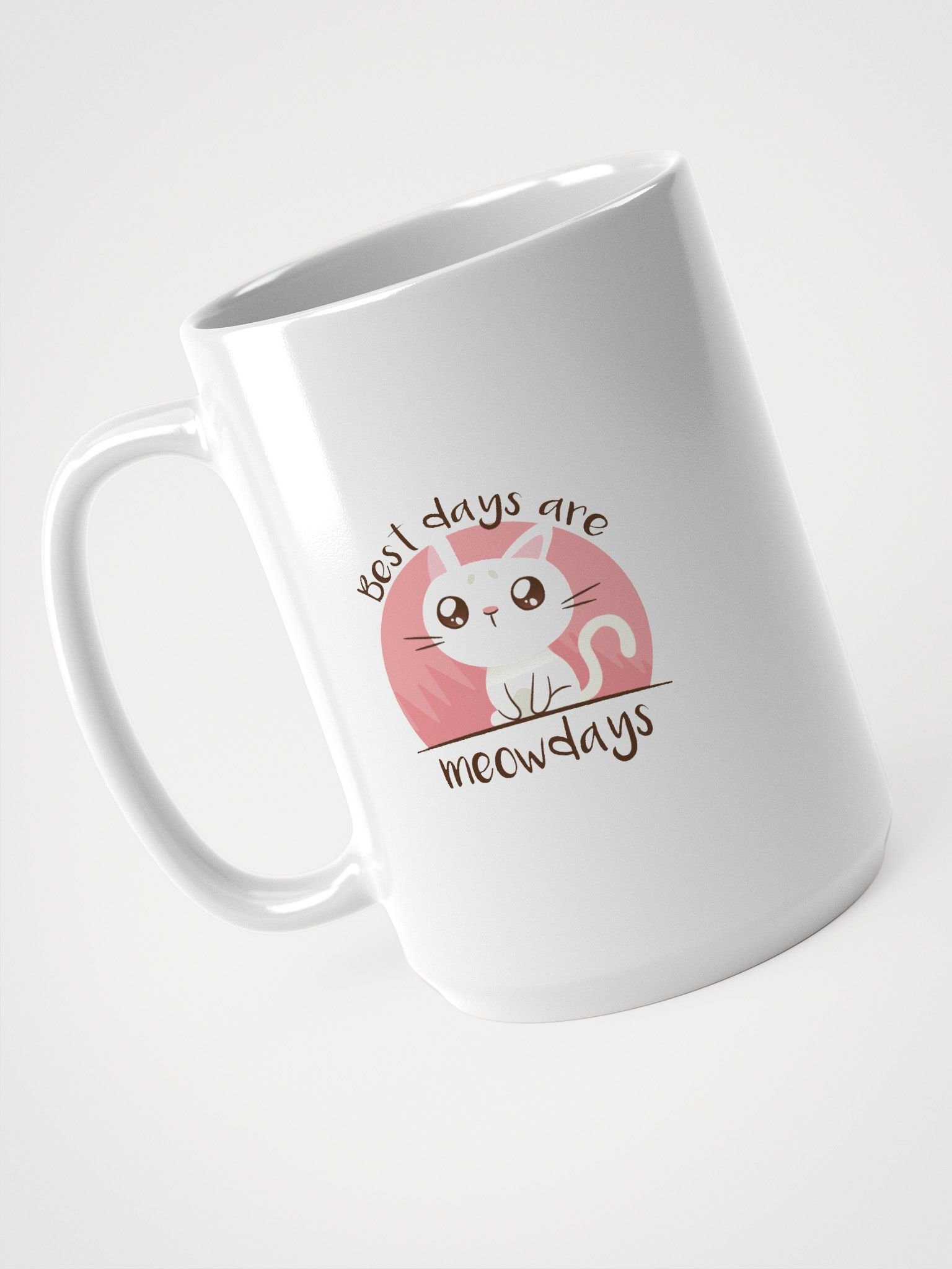 Meowdays White Glossy Mug product image (4)