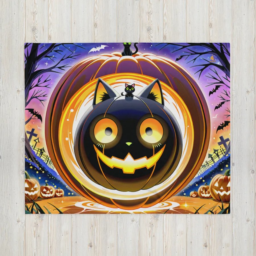 Kitty Pumpkin Blanket product image (4)