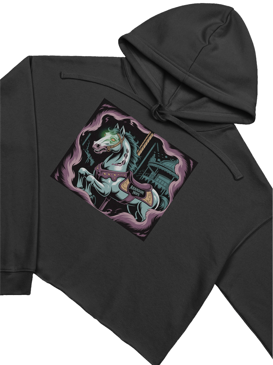 Midnight Veil Designs Gothic Women's Fleece Crop Hoodie - Midnight Shadows Black product image (3)
