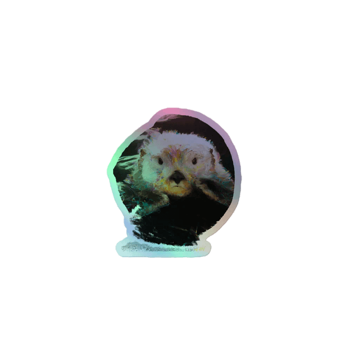 Watercolor Sea Otter Kiss-Cut Holographic Sticker Sheet product image (1)