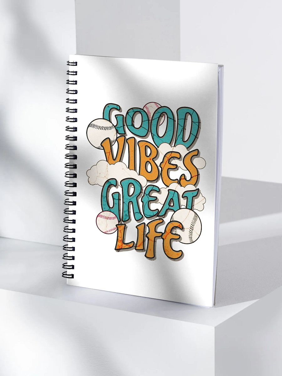 Good Vibes Great Life Baseball Spiral Notebook product image (1)