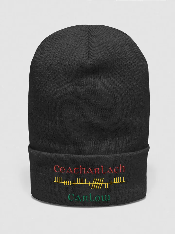 Carlow/Ceatharlach, Orthodox style Ogham embroidered Cuffed Beanie product image (2)