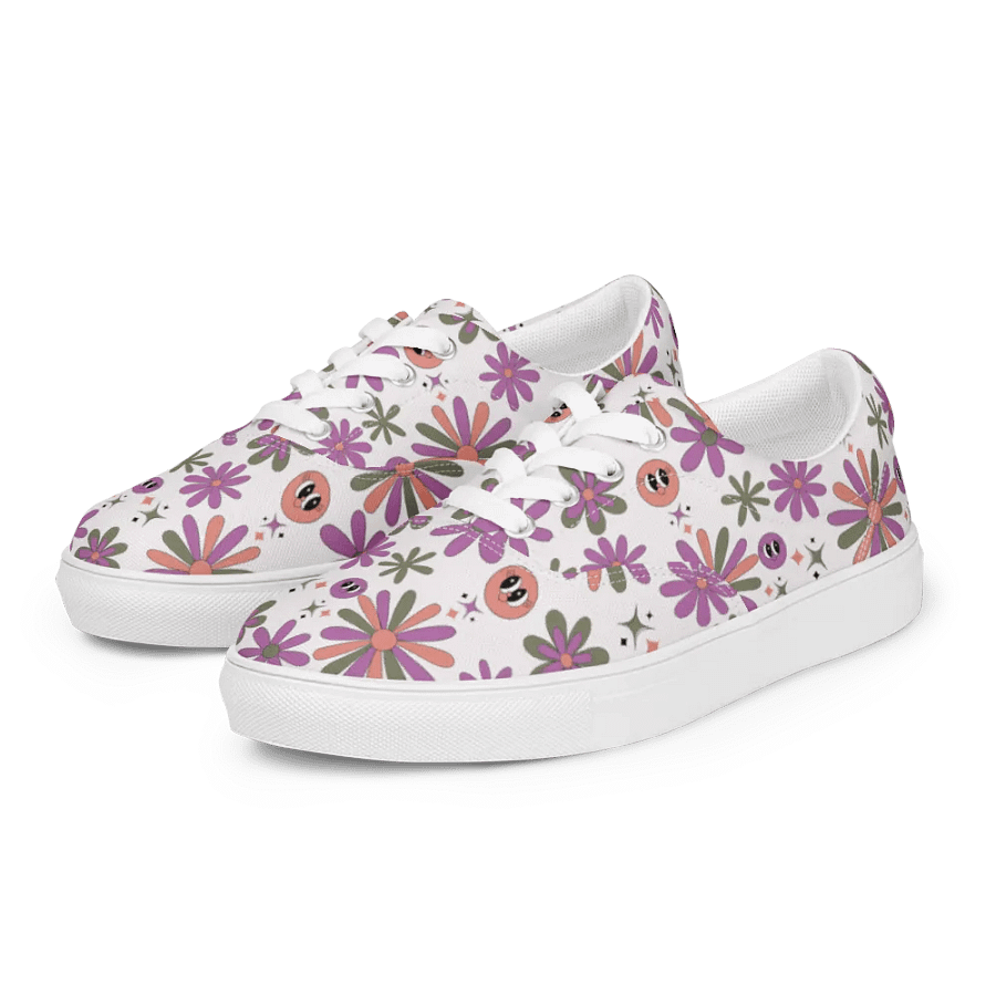 Kawaii Smiley Blossom Lace-up Canvas Shoes product image (6)
