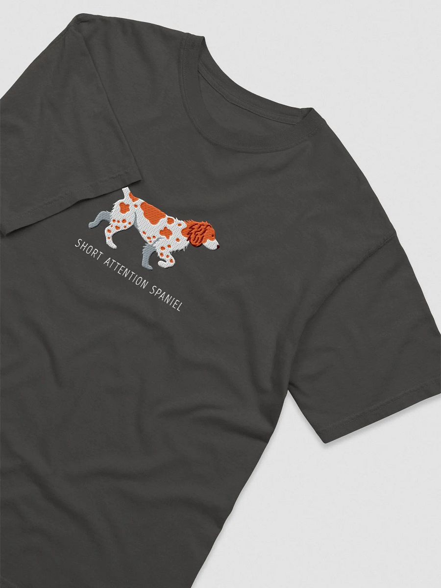 Short Attention Spaniel T-Shirt(Embroidered) of a Brittany Spaniel product image (5)