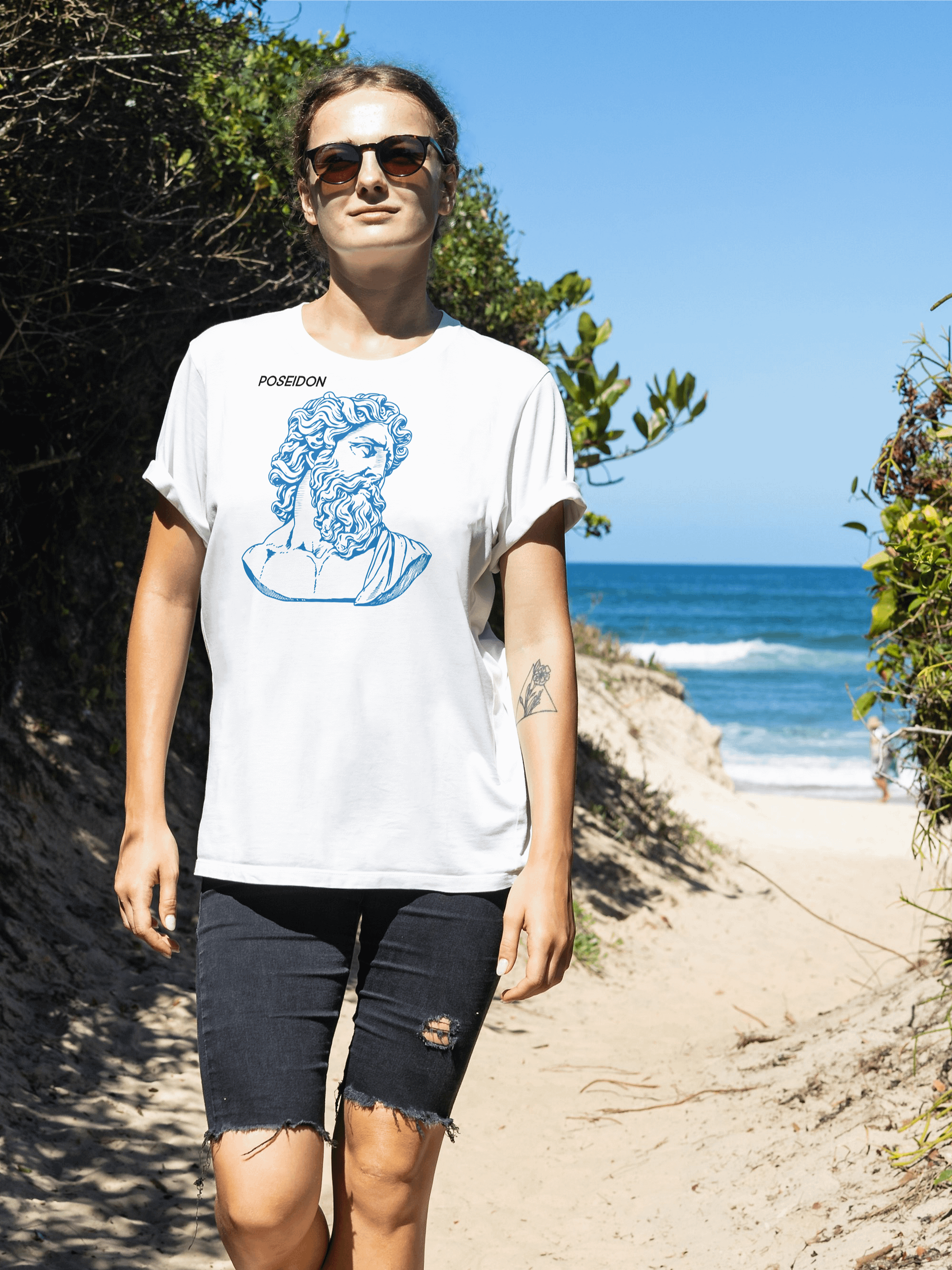 Classical Poseidon Bust Illustration Tee product image (1)