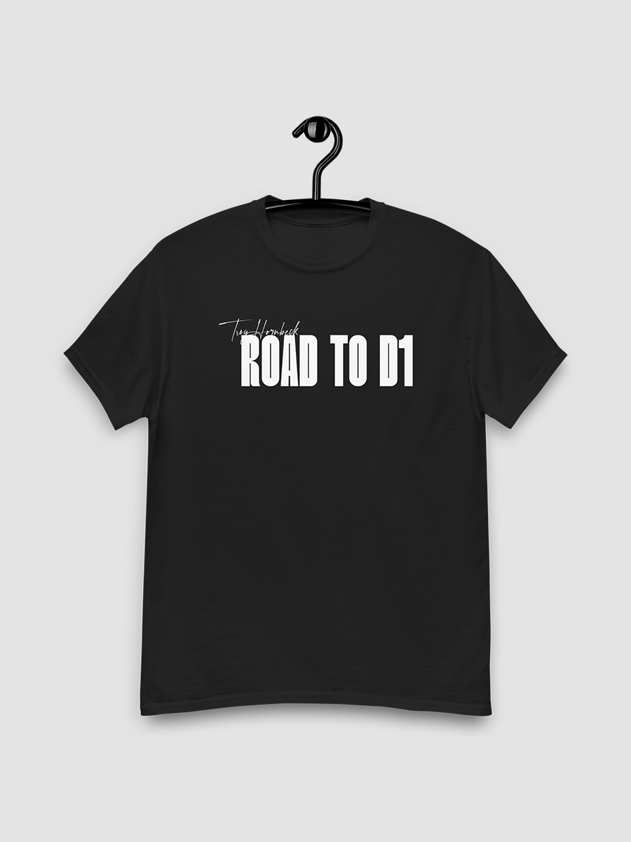 Troy Hornbeck - ROAD TO D1 - Black T-shirt with WHITE product image (4)