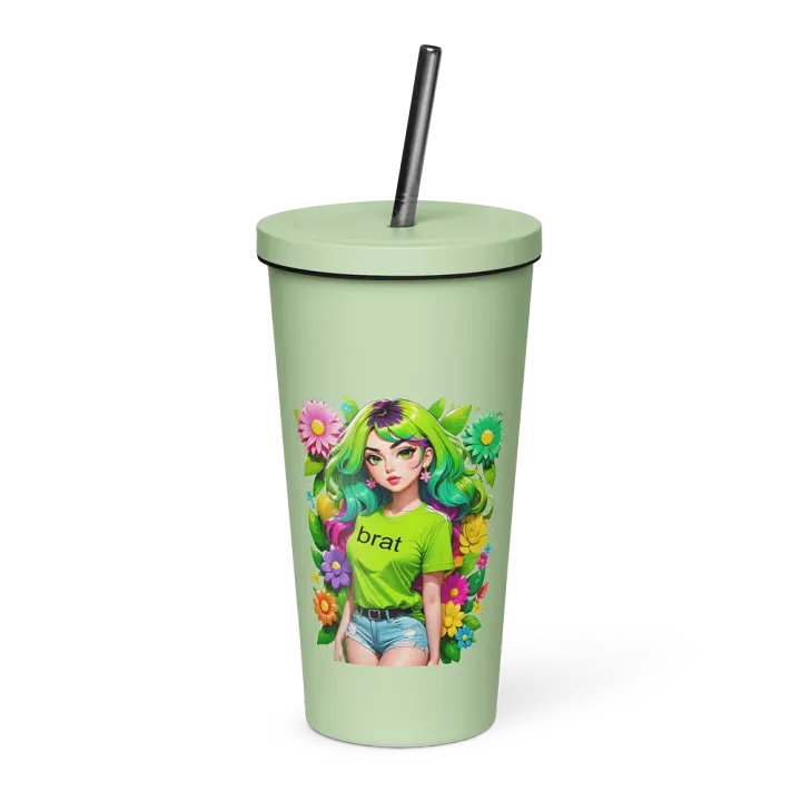Brat 20 oz Tumbler Cup - Mint - Insulated Tumbler with a Straw v4 product image (1)