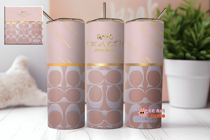 Handbag Gold Pink Tumbler Wrap product image (1)