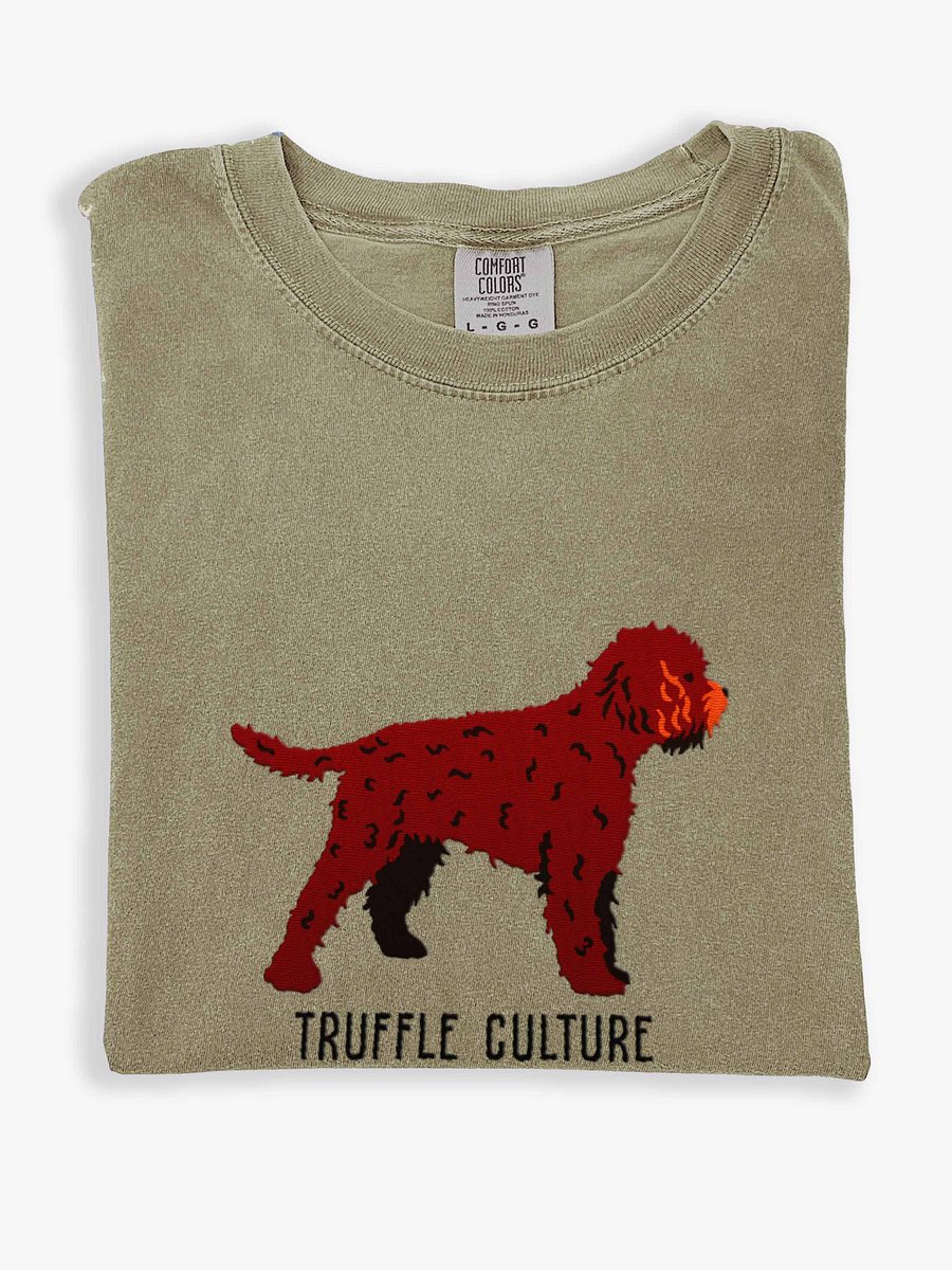 Truffle Culture T-Shirt(Embroidered) of a Lagotto Romagnolo(Liver) product image (1)