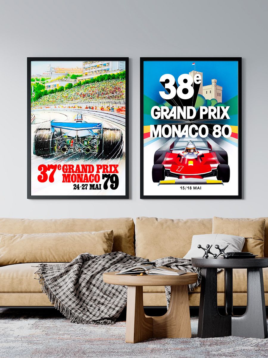 Monaco Vintage F1 Grand Prix, 1980 poster — Vintage Formula 1 poster, Monaco Grand Prix poster, retro travel poster product image (2)