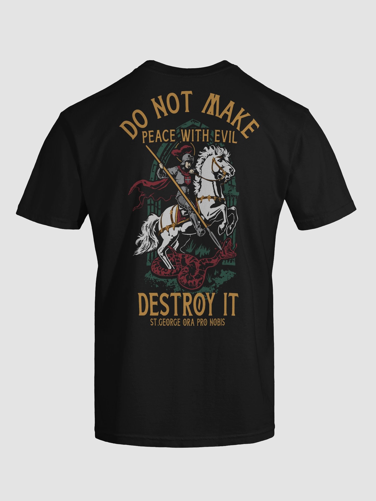St. George Ora Pro Nobis (Front Cross, design back) heavy tee product image (9)