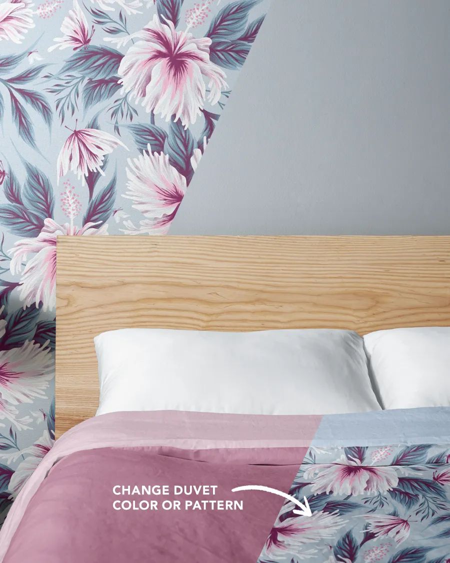 Wallpaper & Bedding Mockup with Wooden Headboard product image (3)