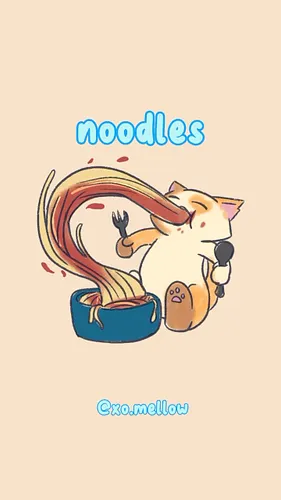 Mellow thinks this a lot 🙃 but noodles keep me going with everything (disclaimer: please dont feed real cats spaghetti)

🔈: K...