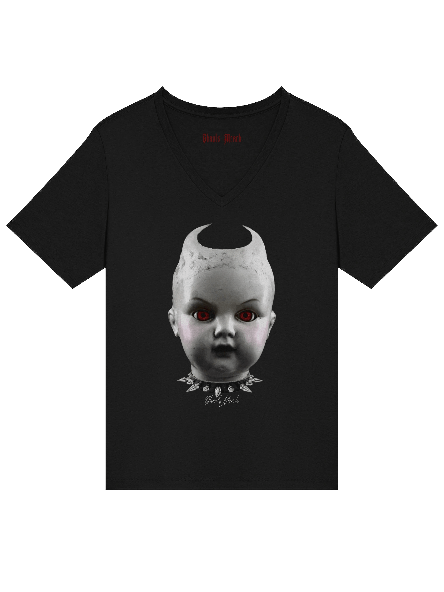 Evil Doll Women's Relaxed V-Neck T-Shirt product image (3)