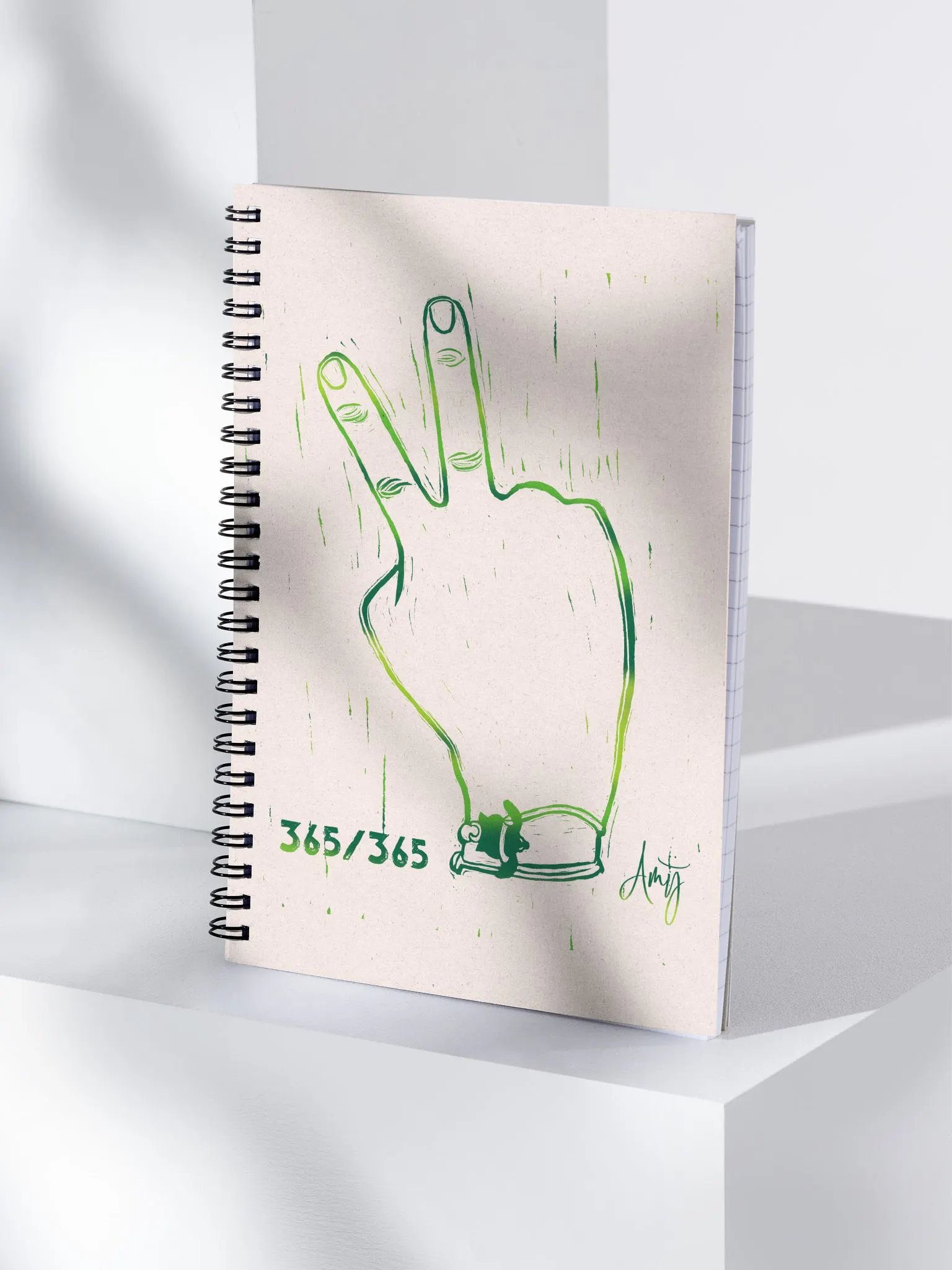 Linocut Peace Notebook product image (4)